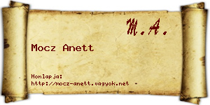 Mocz Anett névjegykártya